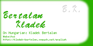 bertalan kladek business card